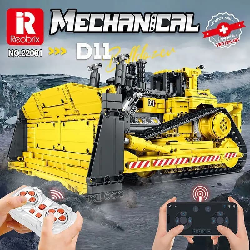 Veicolo di ingegneria elettrica Mattoni NUOVO telecomando tecnico D11 Bulldozer Building Blocks Giocattoli meccanici Set regalo per ragazzi