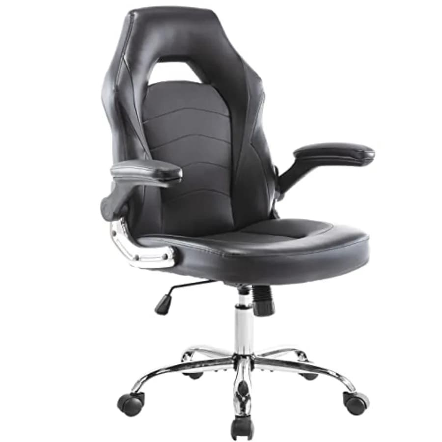 Bracciolo ribaltabile ergonomico per ufficio da gioco domestico e sedia da computer in pelle PU con giunture da scrivania regolabile in altezza con supporto lombare f