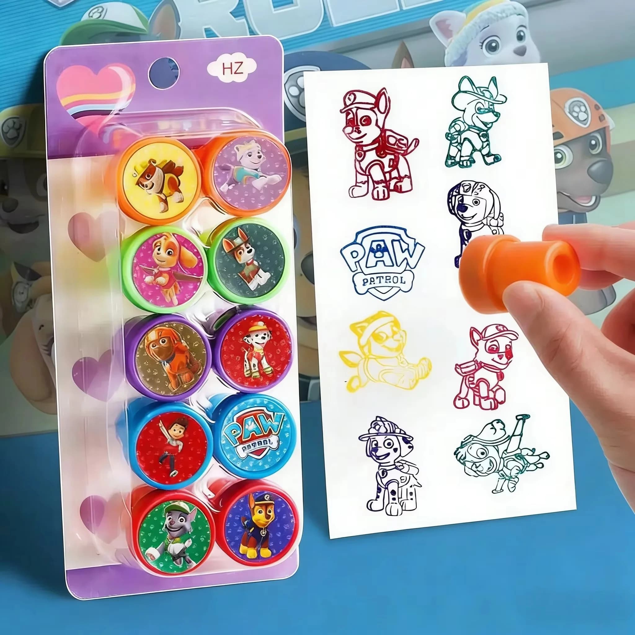 PAW Patrol Stamps Set Self-inking Cartoon Dog Stamps for Kids Birthday Party Favors Classroom Rewards DIY Scrapbooking Toys Gift