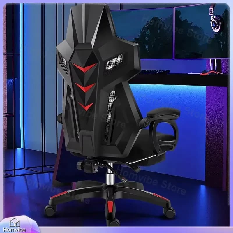 Ergonomic Gaming Chair with Lumbar Support Height Adjustable 360° Swivel PU Leather Computer Office Home Desk Chair Racing