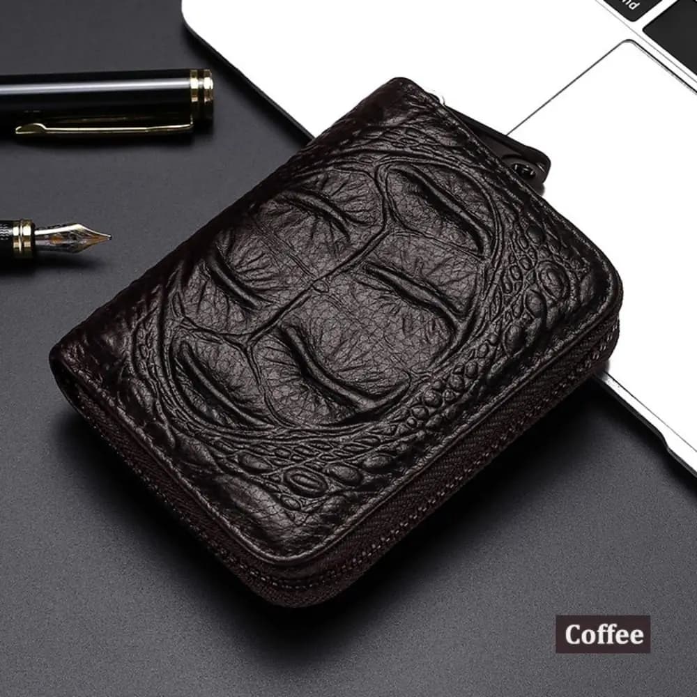 Classic Style Portable Crocodile Leather Wallet PU Leather Anti Theft Money Bag Accordion Wallet