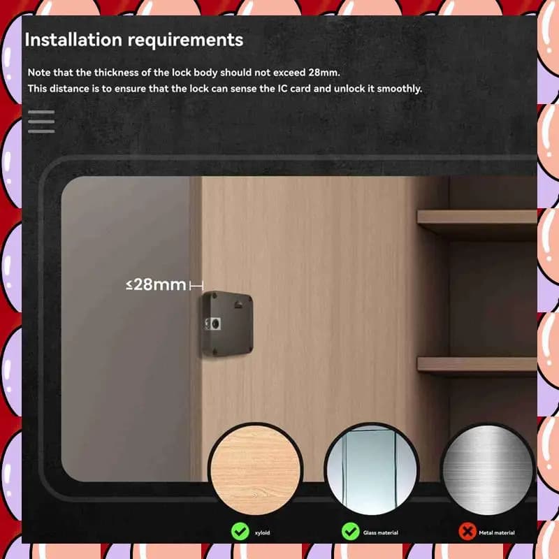 A72Z Tuya Bluetooth Smart Lock NFC IC Card Sblocco App Controllo remoto per comodino Porta dell'armadio Cassetto