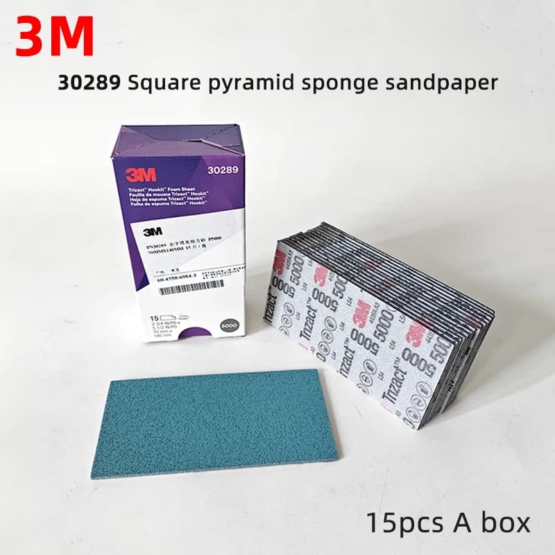 3M 30289 Trizact Beauty Sponge Carta vetrata Grana 5000 Disco di sabbia quadrato per lucidatura auto Rettifica fine