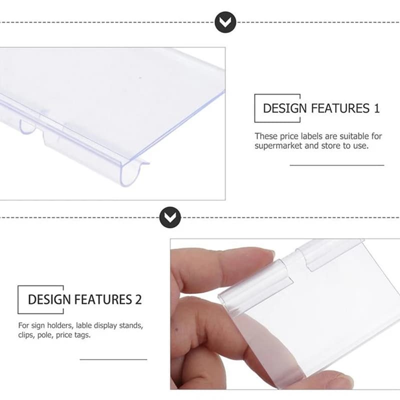 10PCS Plastic Sign Label Holder Wire Shelf Retail Price Tag Label Merchandise Sign Display Holder Stand