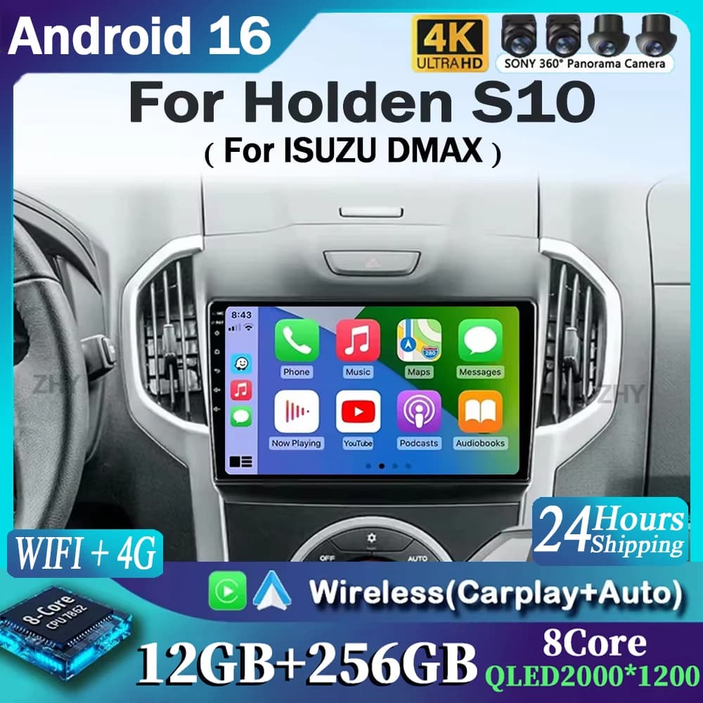 Android 15 Auto Lettore Carplay Per Chevrolet Holden S10 TRAILBLAZER COLORADO ISUZU DMAX GPS Radio Audio Multimediale Stereo BT Navi