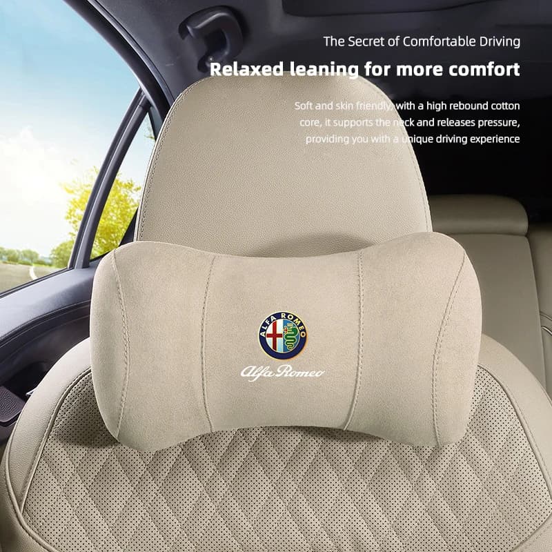 Cuscino di Protezione per il Collo in Memory Foam, Supporto Lombare per Auto Alfa Romeo 156 159 147 4C 8C 166 Giulia Giulietta Mito