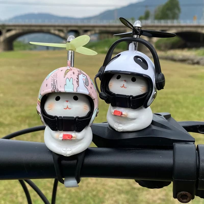 Bicycle ornaments, small cat figurines mounted on cars, decorations for electric vehicles and motorcycles, helmets for bamboo helicopters, elec