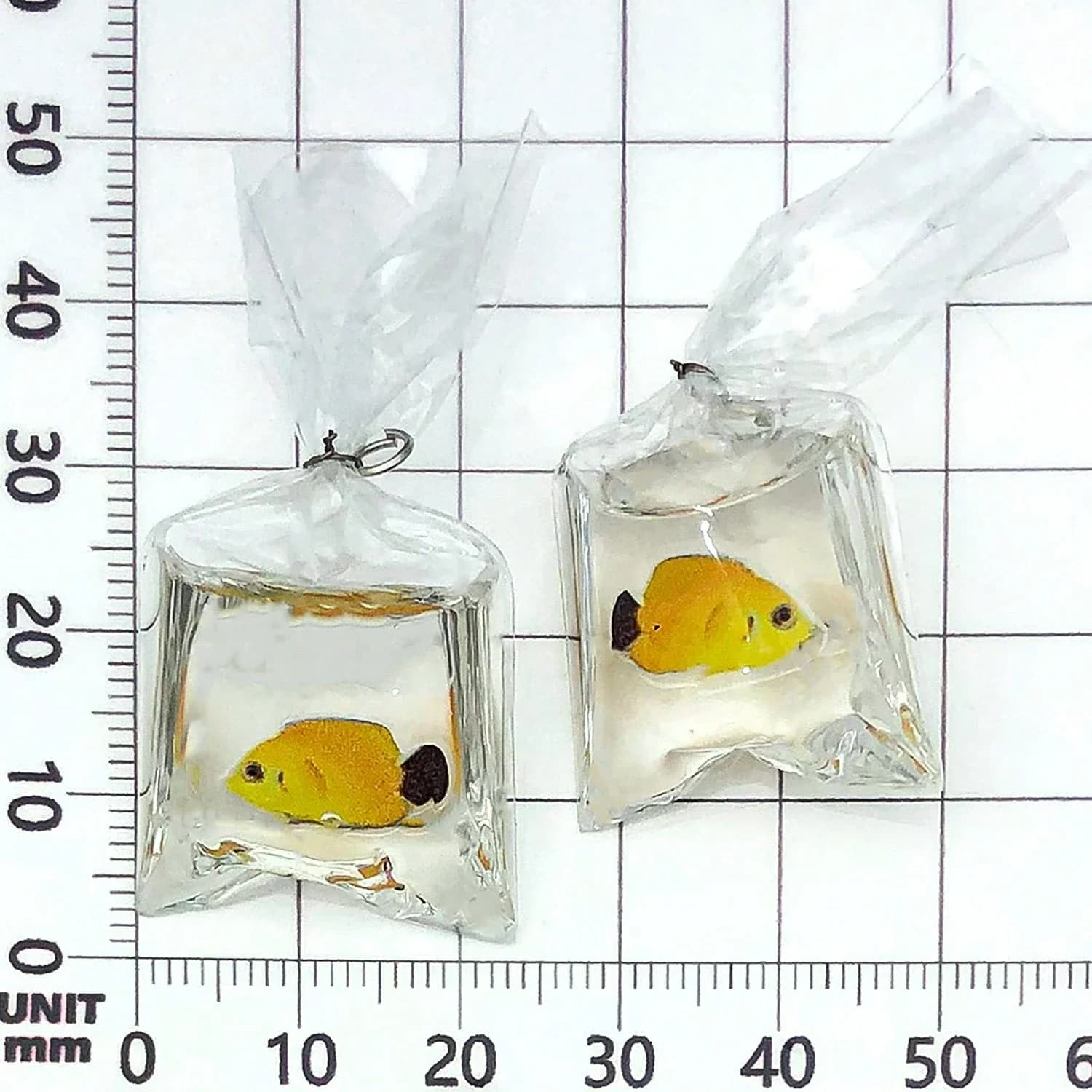 Ciondolo a forma di pesce in resina in borsa per gioielli fai da te, orecchini, braccialetti