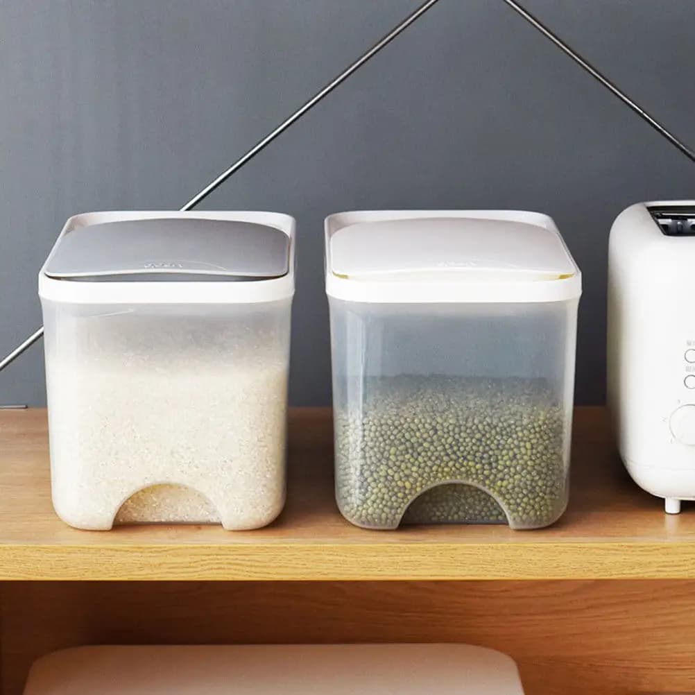 Strong Plastic Rice Storage Container Sealed Household Rice Bucket for Dry Food Moisture Insect Dust Proof Cereal Tank Kitchen