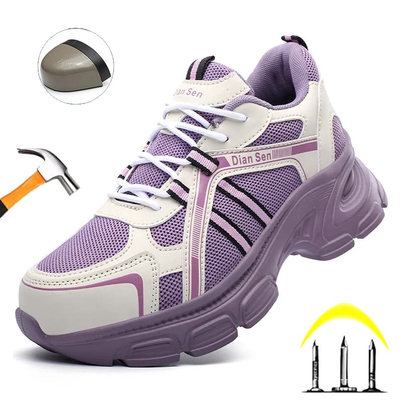 Safety Shoes Women Wear-resistant Steel Toe Work Shoes Indestructible Anti Smashing Work Safety Boots Protective Shoes