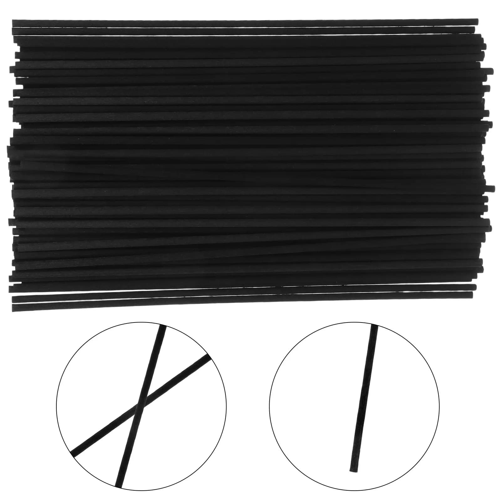 100 Pezzi Bastoncini Diffusori di Aroma in Fibra, Ricarica Olio Essenziale, Diffusore di Fragranze per la Casa, Decorazione Fai da Te, Nero