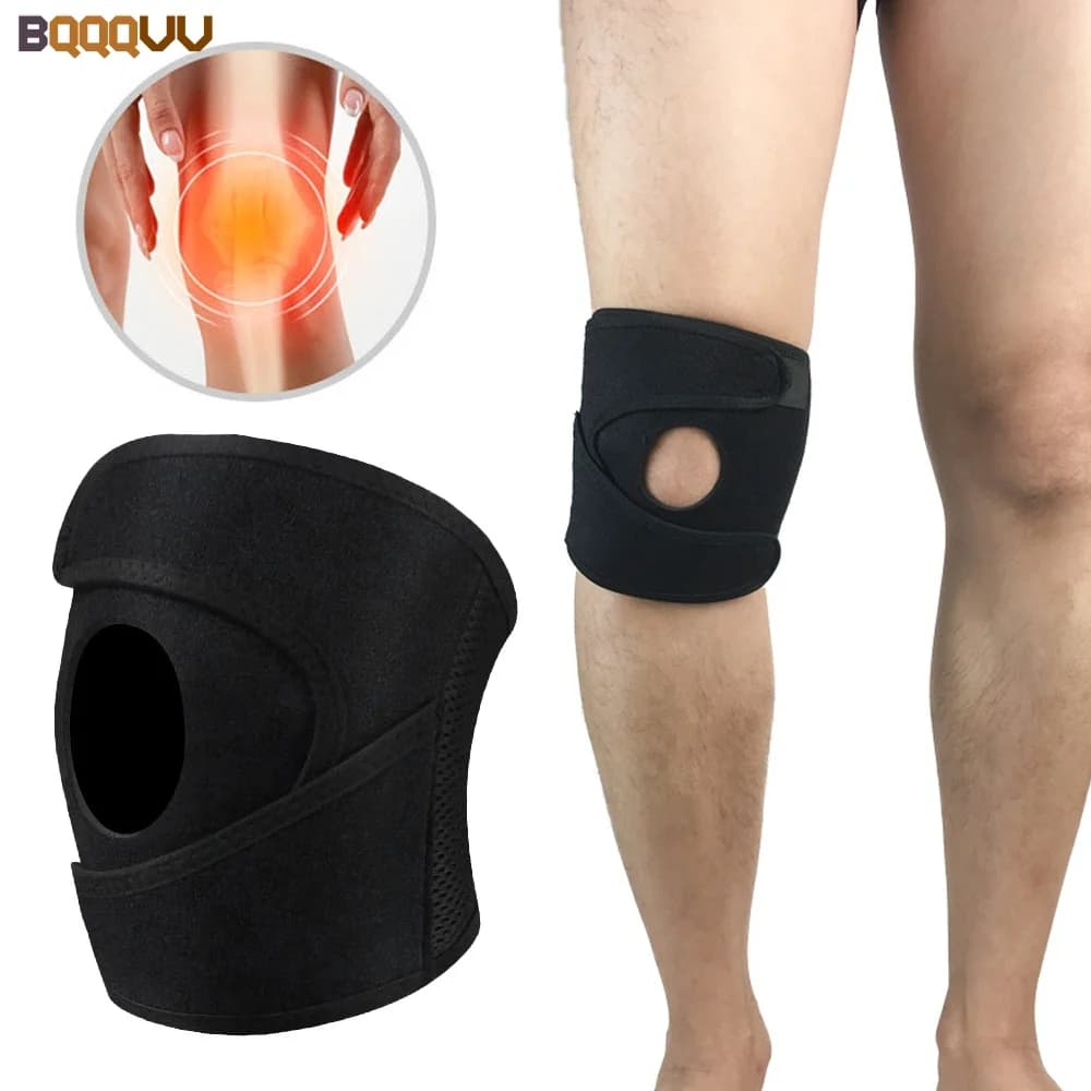 1 Pezzo Ginocchiera Regolabile con Stabilizzatore a Rotula Aperta, Supporto Antiscivolo per Sport, Sollievo dal Dolore da Artrite e Recupero da Infortuni