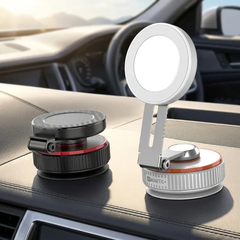 360 ° Supporto Magnetico per Auto con Adsorbimento a Vuoto, Rotante e Pieghevole, Compatibile, Facile da Installare, per Guida Sicura, Accessorio Interno Auto