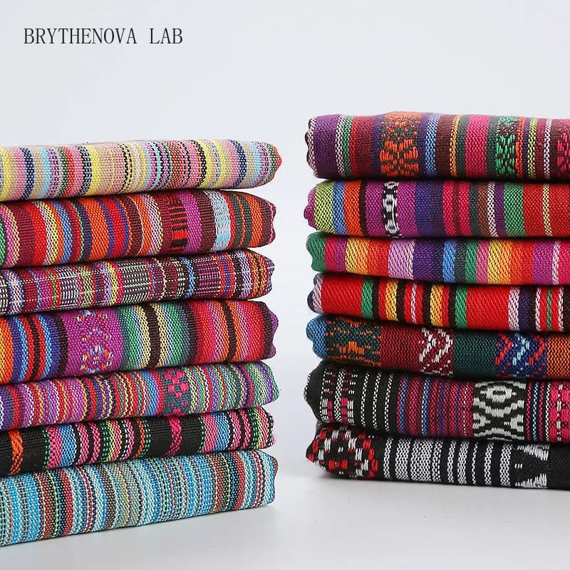 2m 150cm Width Ethnic-style Polyester-cotton Geometric Fabric Jacquard Sofa, Curtain, Decorative Fabric BL-43