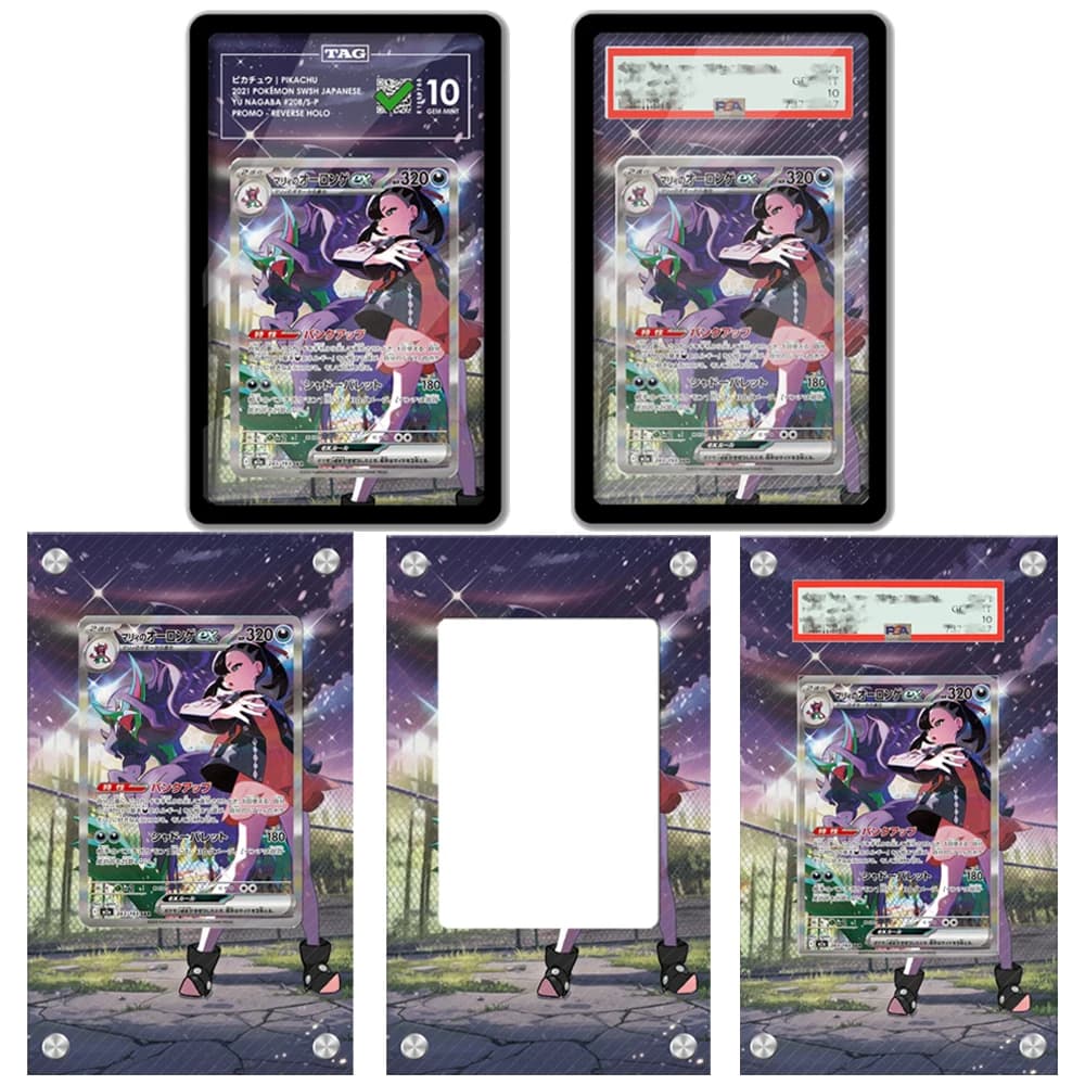 Display artistico per carte Pokemon Grimmsnarl Ptcg Mega Dream Anime Gioco di carte Espandi Vetrina artistica Scatola protettiva di immagazzinaggio Psa