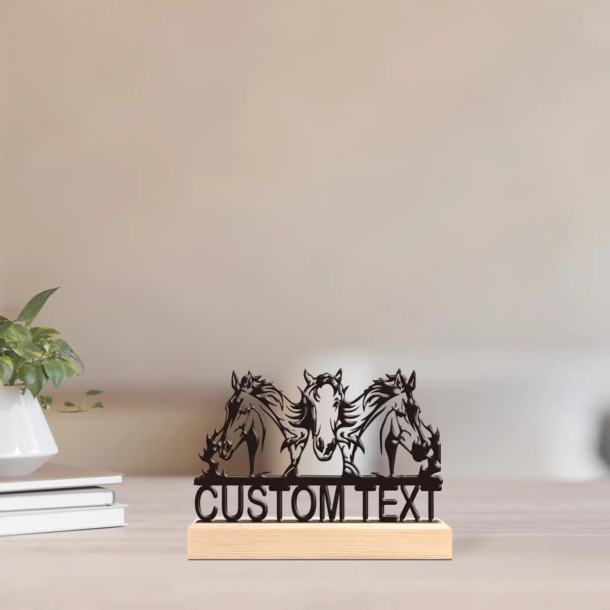 1pc Interesting Desktop Metal Statues Custom Content With Wooden Base Desktop Decorations,Office Decorations