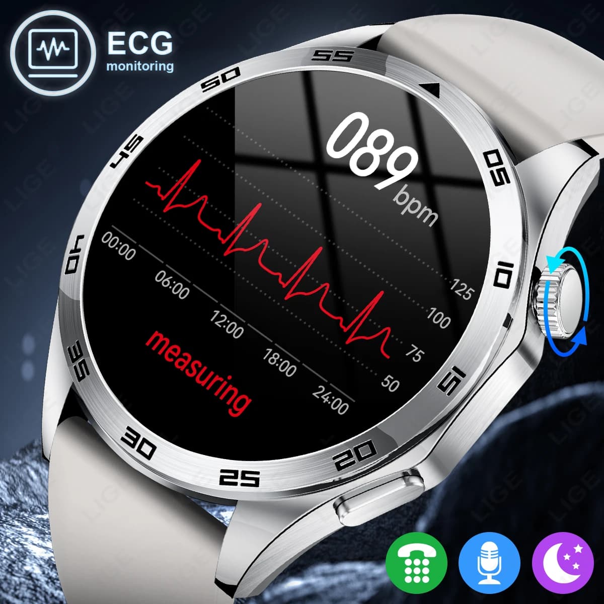 Nuovo orologio intelligente di lusso con monitoraggio della frequenza cardiaca ECG, orologi da uomo, braccialetto per chiamate Bluetooth, orologi intelligenti per sport e fitness per Android IOS