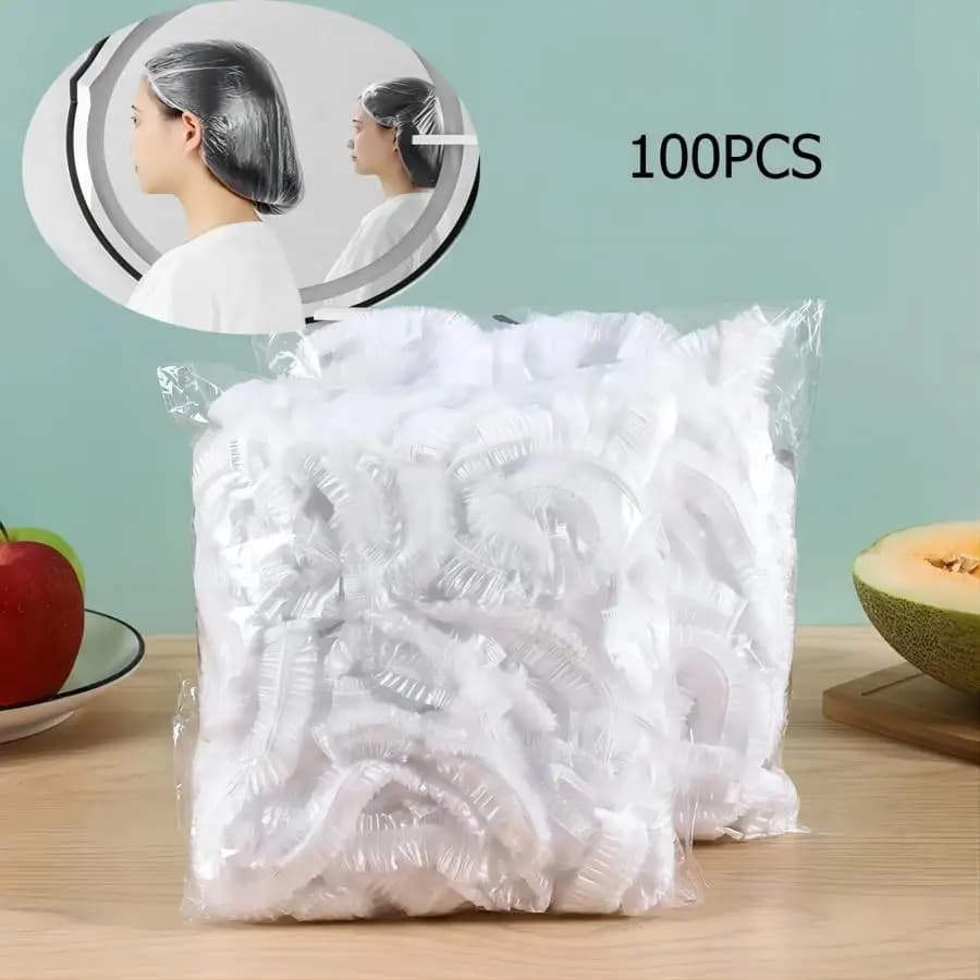 50 pcs/100 pcs disposable plastic shower head woman waterproof Pink Spa Salon Hotel dyeing for hair elastic head bath pink