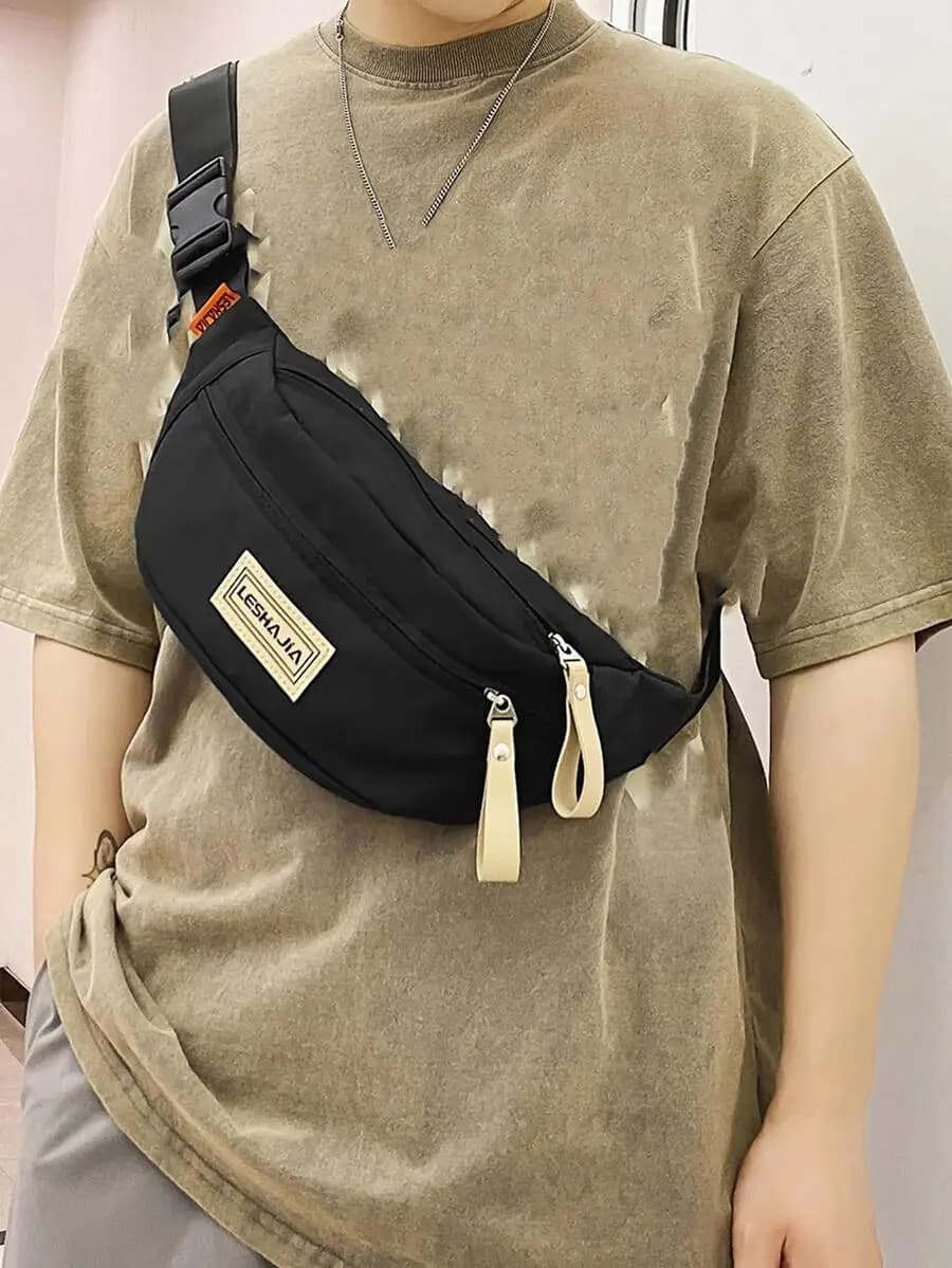 Versatile Nylon Shoulder Bag/Waist Bag, Minimalist And Lightweight, Sporty Style. Suitable For University Campus, Backpack And V
