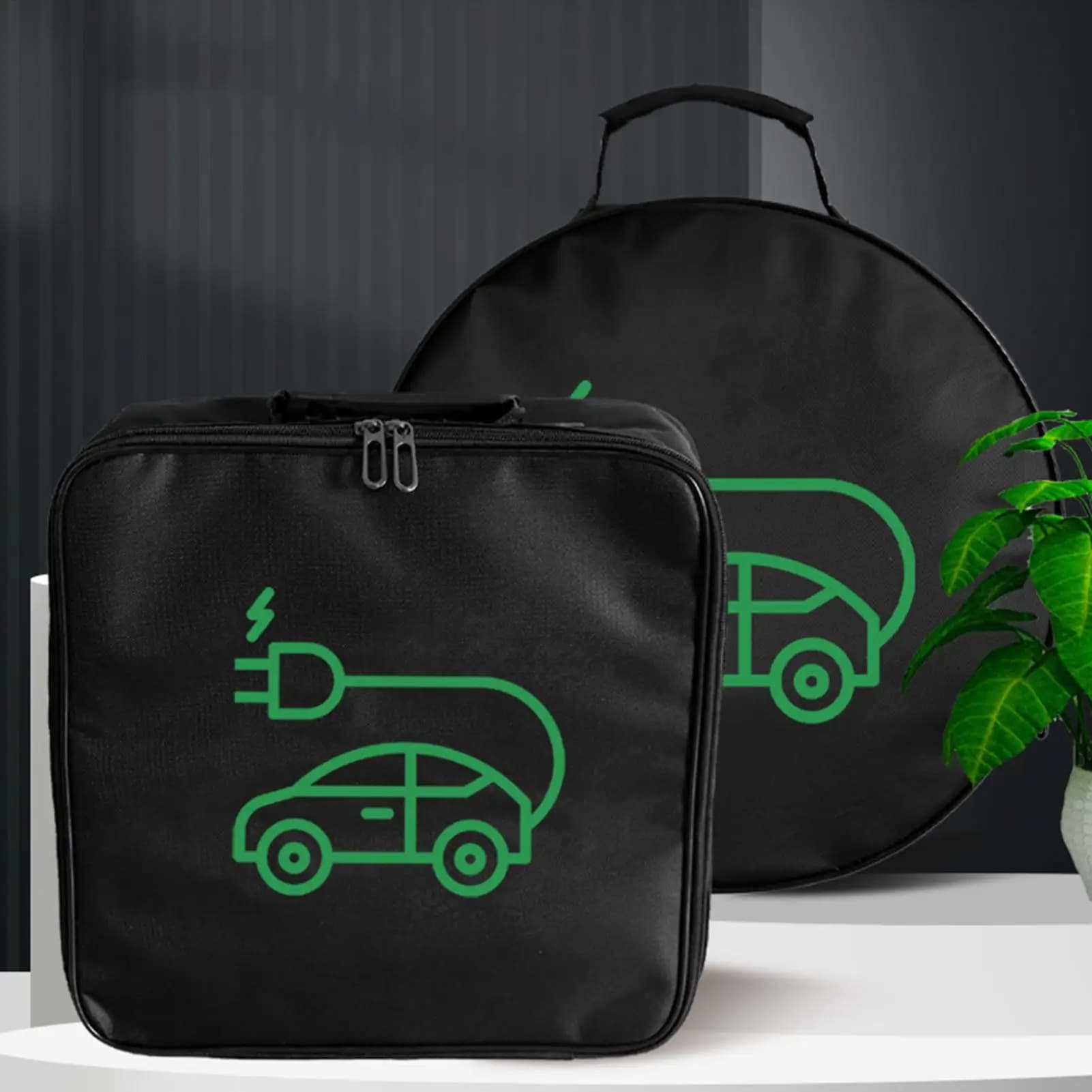 Borsa Impermeabile per Cavo di Ricarica Auto Elettrica, Contenitore per Cavi di Prolunga e Adattatori EV, Organizer per Bagagliaio Auto