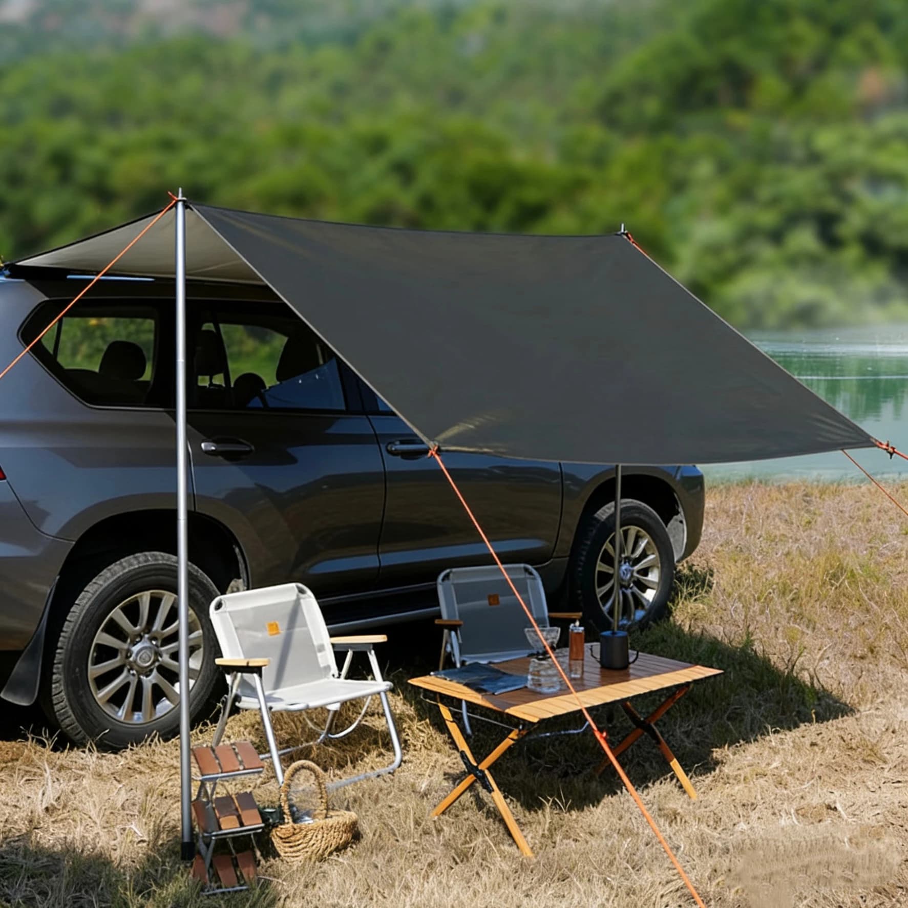 Tent Pole Telescopic Adjustable Tarp Poles For Camping Canopy Awning Shelter Backpacking Hiking