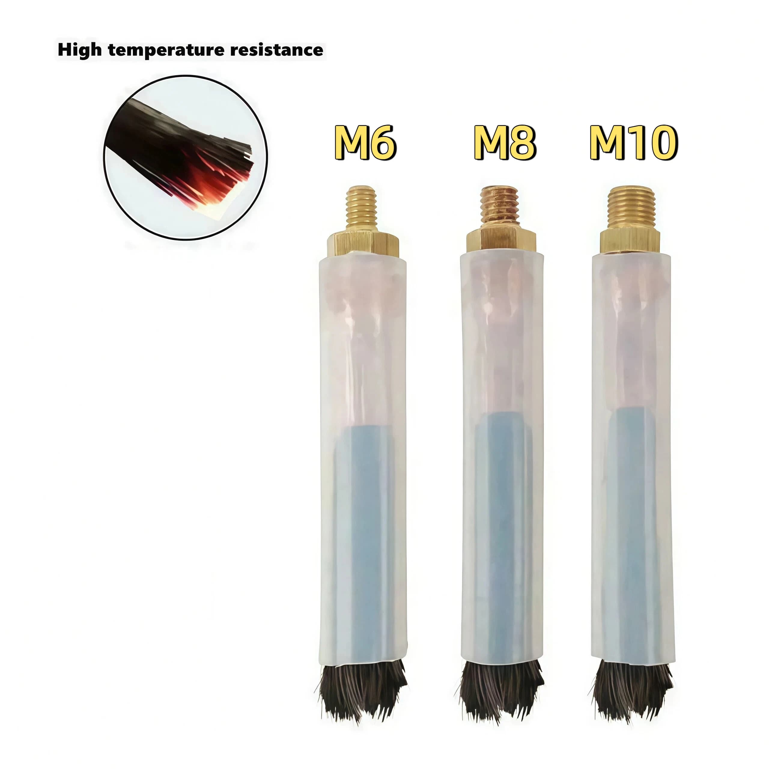 Weld Electrolytic Cleaning Brush Carbon Fiber Polishing TIG WIG MIG Welding Brush Brass Head for M6 M8 M10 Weld Processor