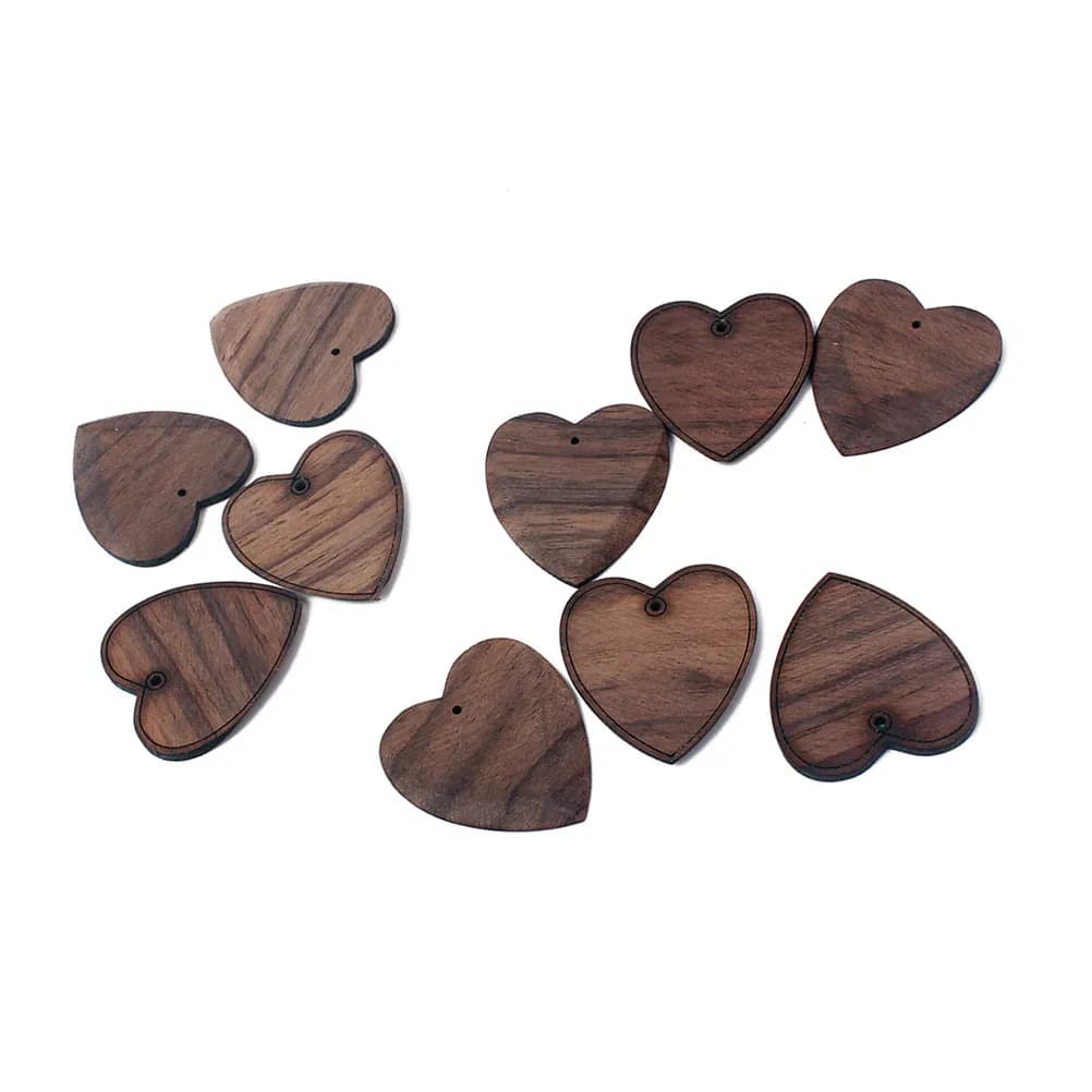 10 Pezzi Plettri per Chitarra a Forma di Cuore in Palissandro, Leggeri e Facili da Impugnare, Accessori per Strumenti a Corda in Nylon, Plettri Marroni