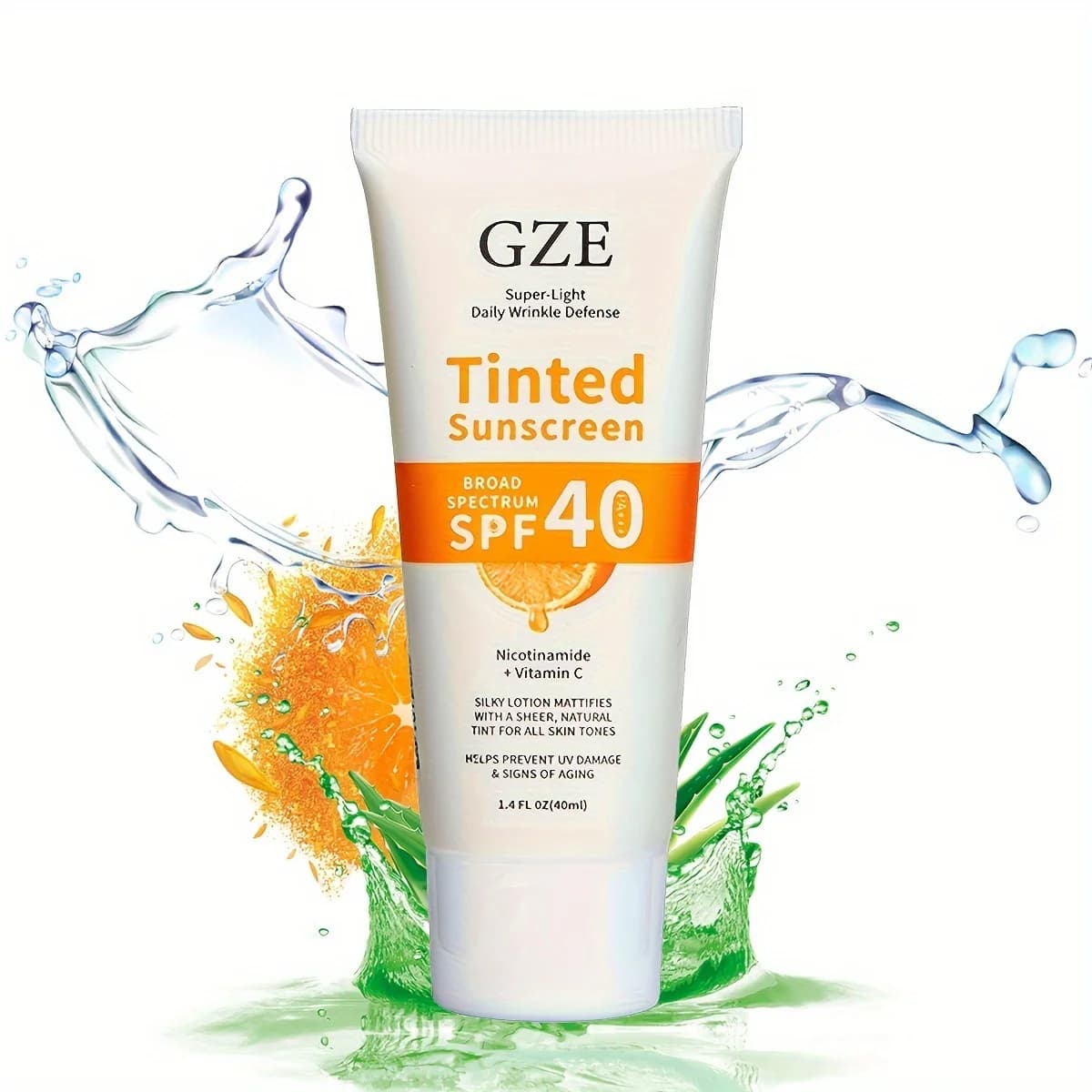 GZE sunscreen colored to vitamin C with SPF 40 |