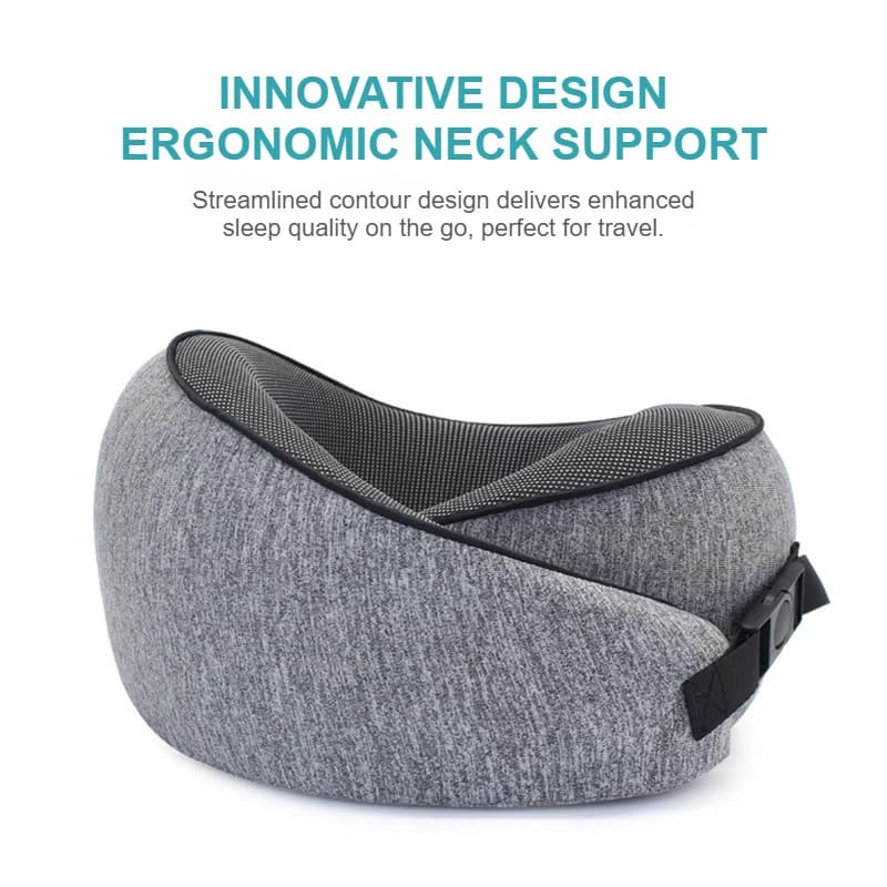 Cuscino da Viaggio in Memory Foam a Forma di U, Stile a Chiocciola, Supporto per il Collo Portatile e Regolabile, Morbido Cuscino per Riposo Pomeridiano