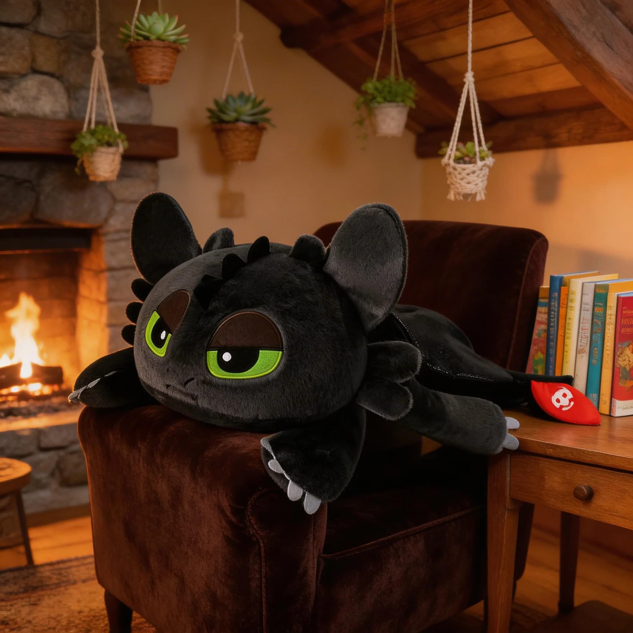 Black Dragon Plush Pillow, Lying Stuffed Animal Soft Kawaii Throw Pillow for Bed Sofa, Cute Christmas Gift for Kids