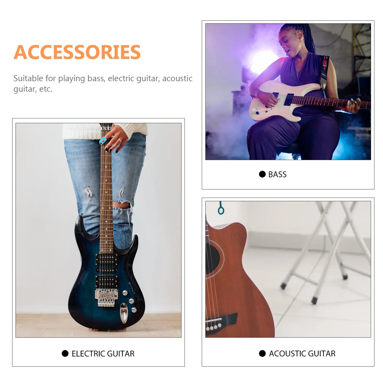 10 Pezzi Protezioni Morbide e Traspiranti in Silicone per Dita da Chitarra, Cinque Opzioni di Misura, Protezioni per Dita per Chitarra, Ukulele, Principianti, Timbre