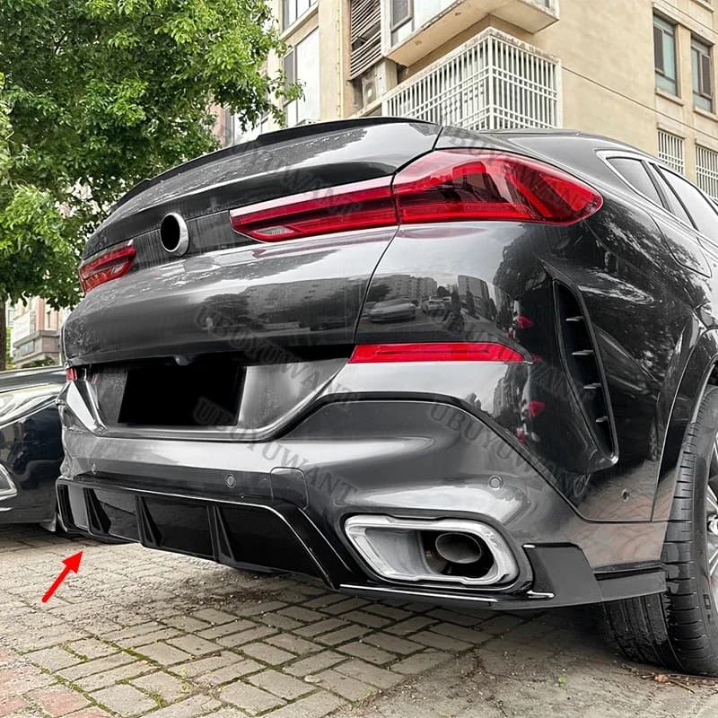For BMW X6 G06 Rear Bumper Diffuser Splitters Spoiler Back lip Auto pa body kit 2019+