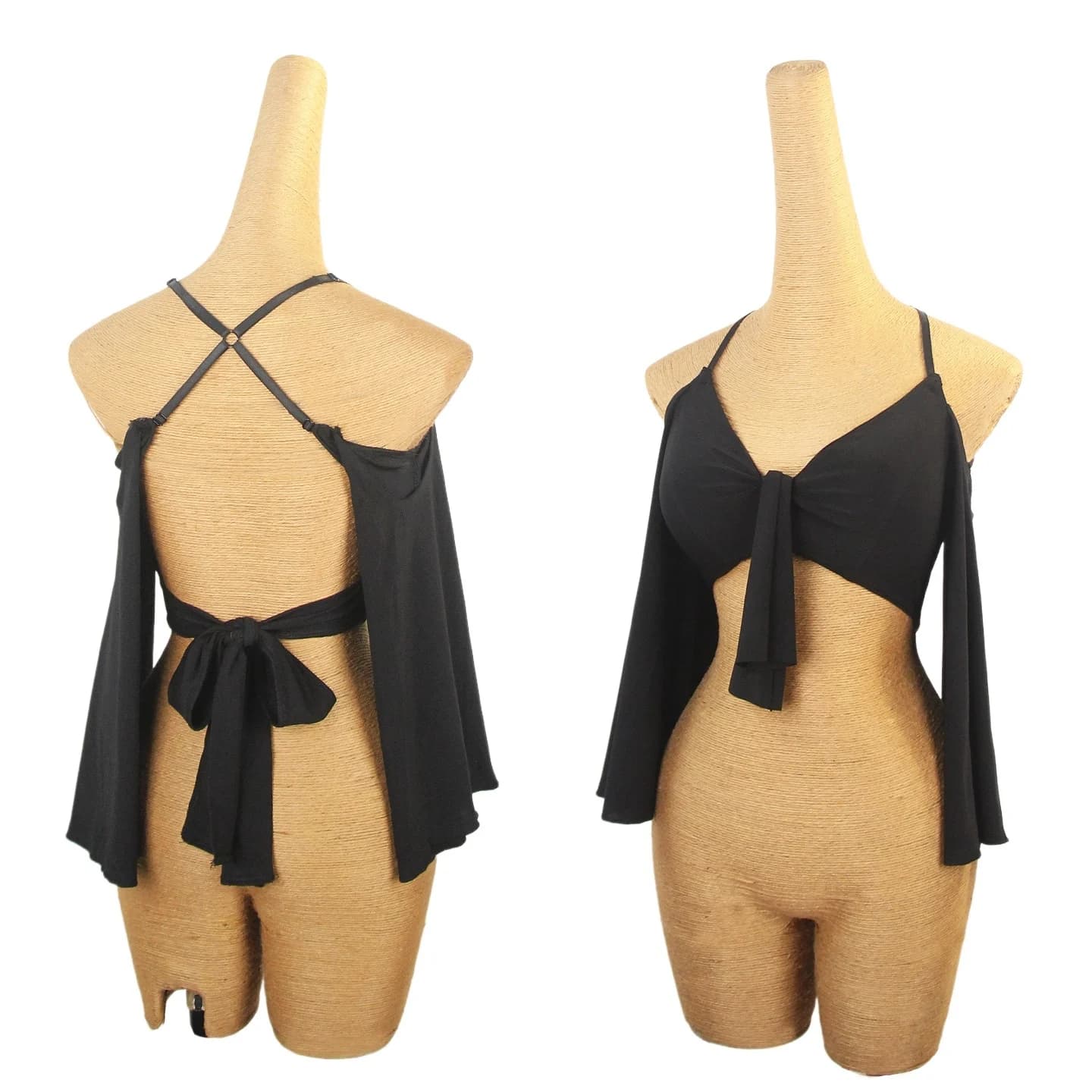 Abiti da ballo latino Donna Top senza schienale sexy Camicetta nera Adulto Rumba Samba Pratica di danza Abbigliamento Cinturino estivo Top DNV23789