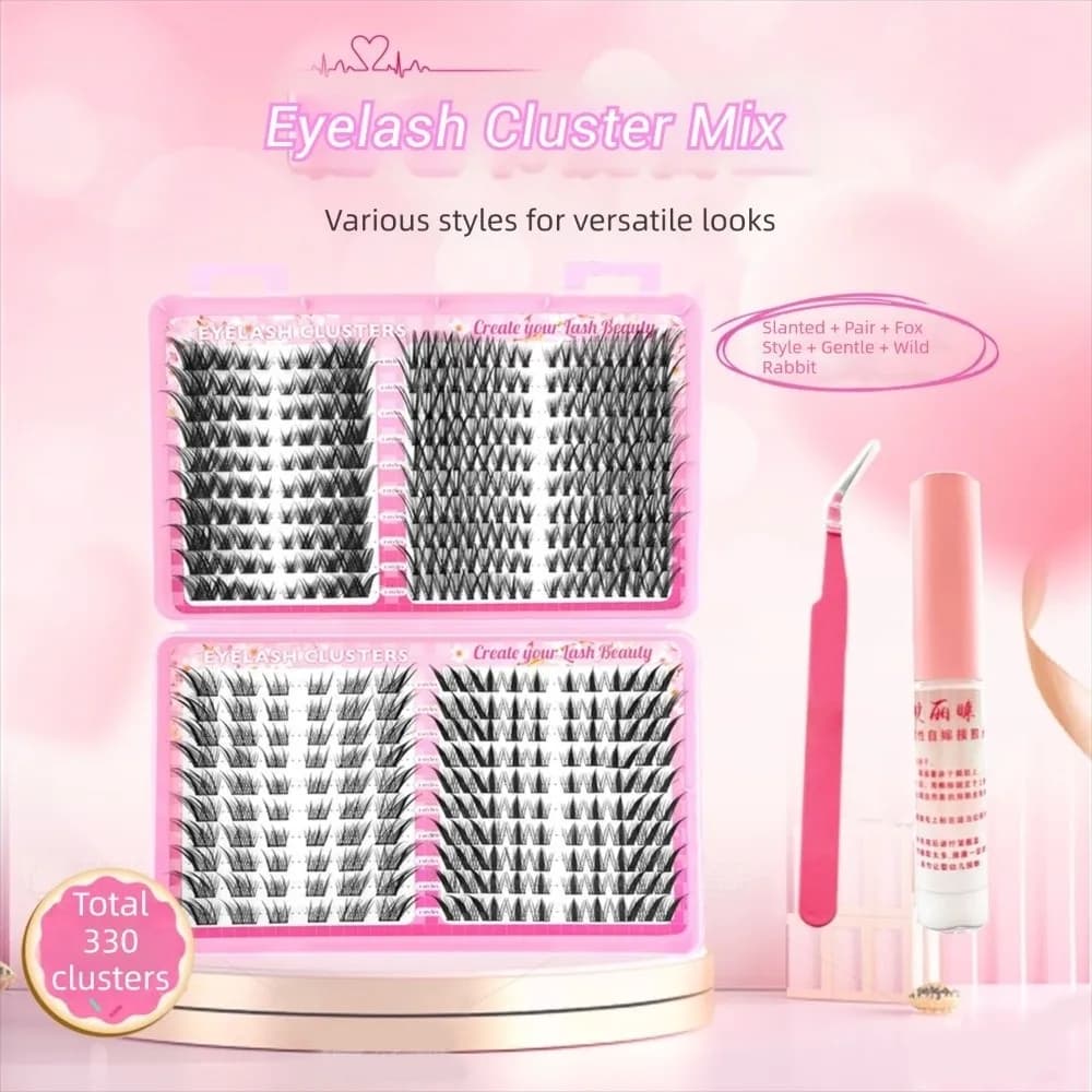 Hot Natural Look False Eyelashes Black C Curl 3D Effect Fake Lashes Eyelash Extension Spiky Lashes for Eyelashes Extension
