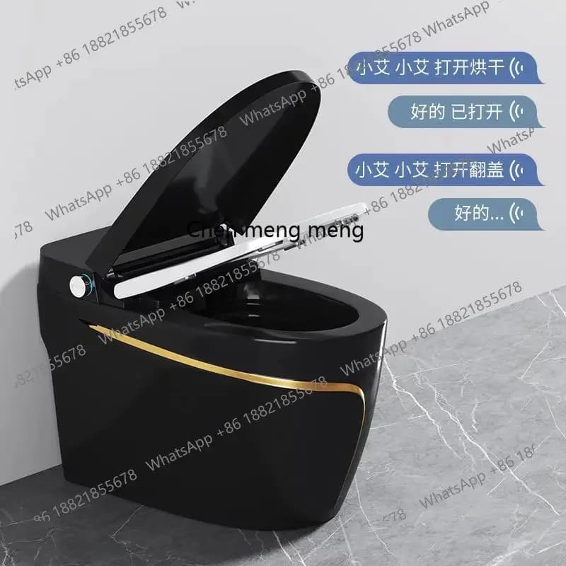 WC intelligente, ribaltamento a induzione completamente automatico integrato, asciugatura deodorante, funzione vocale grigio pistola nera