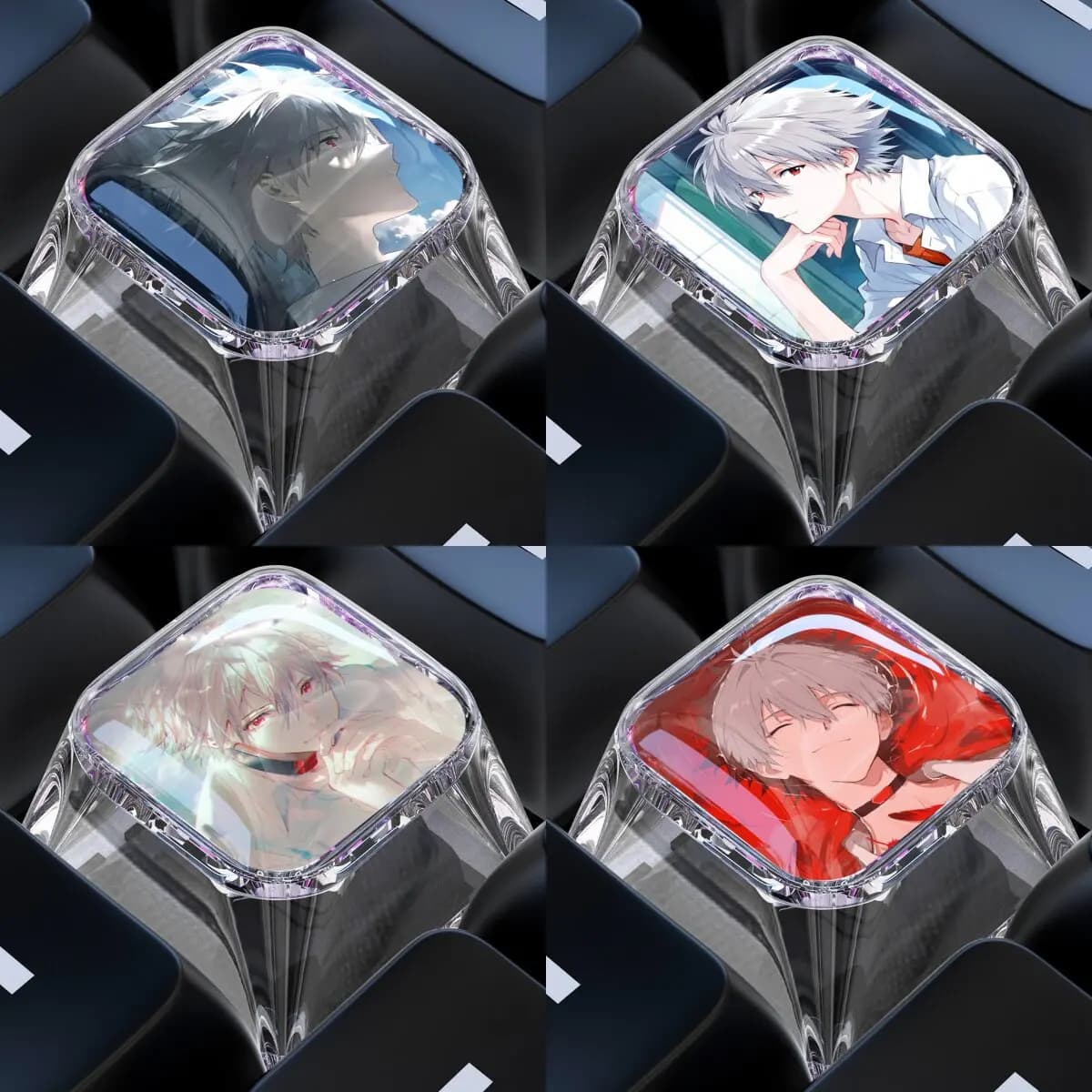 Keycaps Personalizzati Fai-da-Te per Tastiera Meccanica Nagisa Kaworu, Keycaps per Tastiera Meccanica Cross-Axis, Regalo Personalizzato per PC