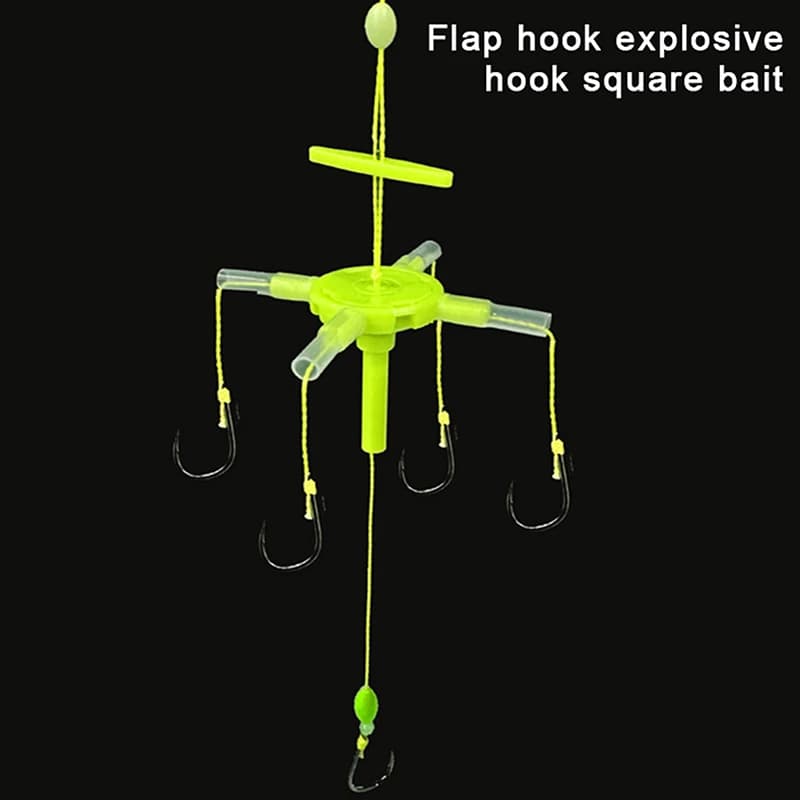 1 pz 4 artigli esche quadrate ami per la pesca flap esplosione corda gancio prevenire avvolgimento linee PE con tubo flessibile ganci in acciaio al carbonio