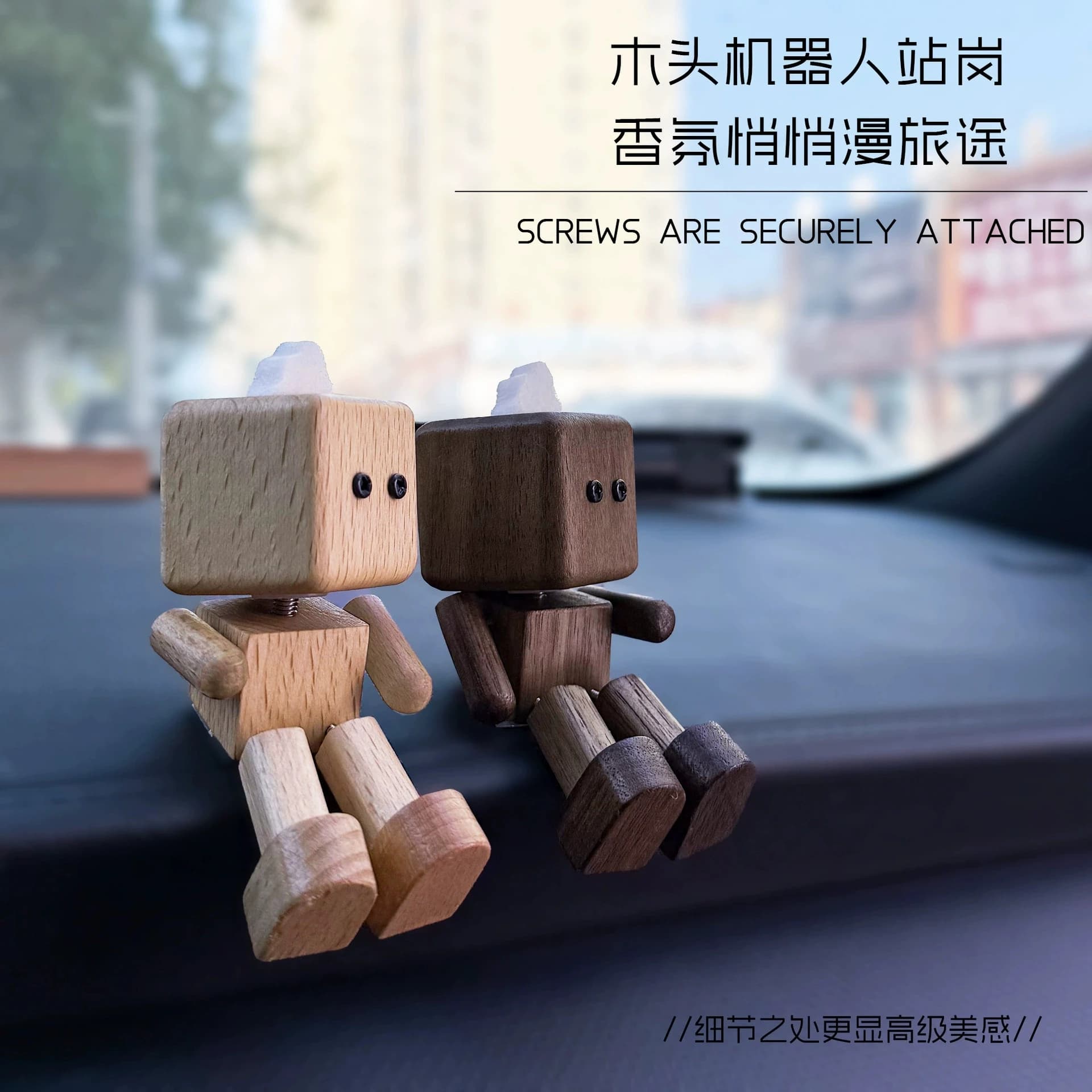 ⭐ Diffusore di profumo di legno a forma di robot da 1 pezzo ⭐ Deodorante per ambienti compatibile con oli essenziali, decorazioni carine per la casa e l'auto, strumento per fragranze naturali