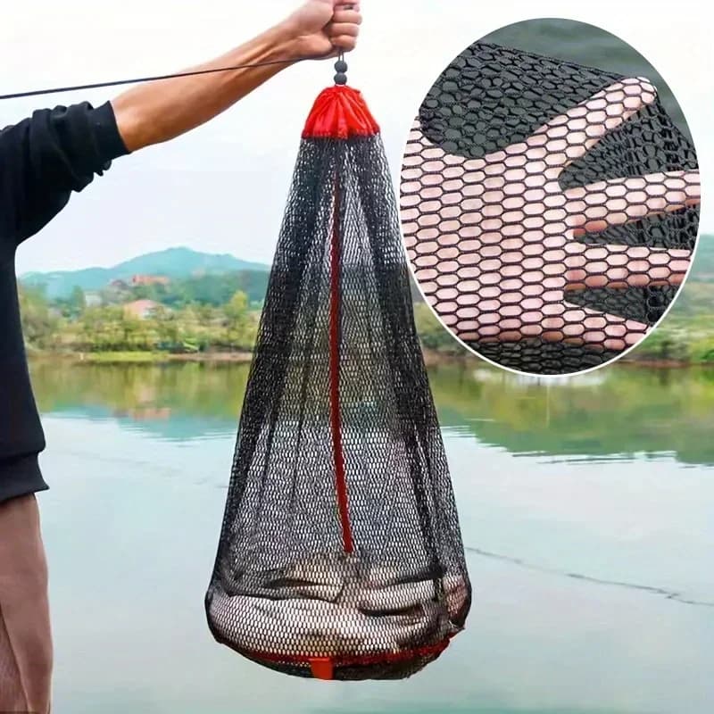 Borsa per rete da pesca in nylon resistente: borsa per rete da pesca spessa, portatile, piccola, ad asciugatura rapida, sospesa, anti-appesa per una facile conservazione