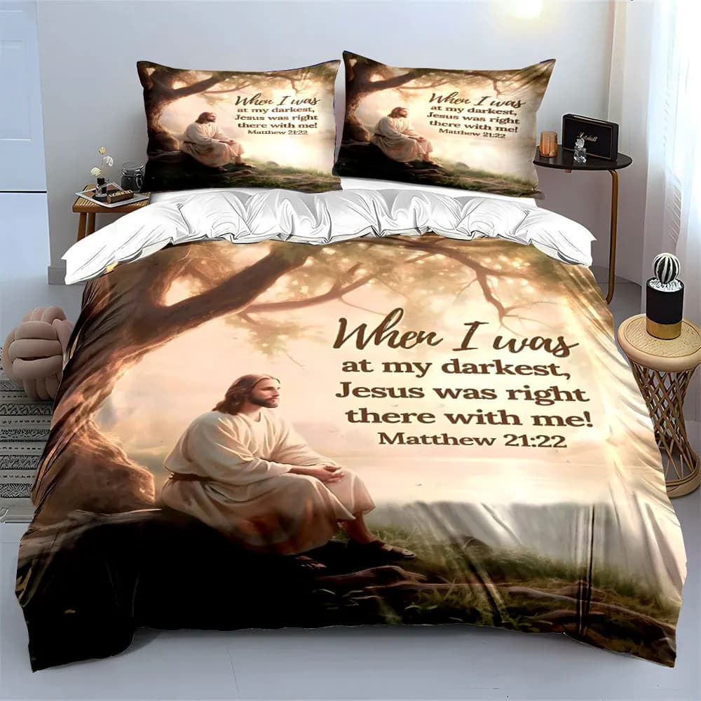 Set di biancheria da letto con stampa di persona in abito bianco sotto un albero, morbido e confortevole, include 1 copripiumino e 2 federe.