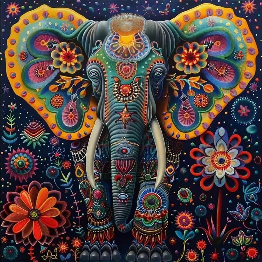 Diamond Mosaic mandala Elephant Animal Full Round Square Diamond Painting fantasy animal 5D diamond embroidery Home Wall Decor