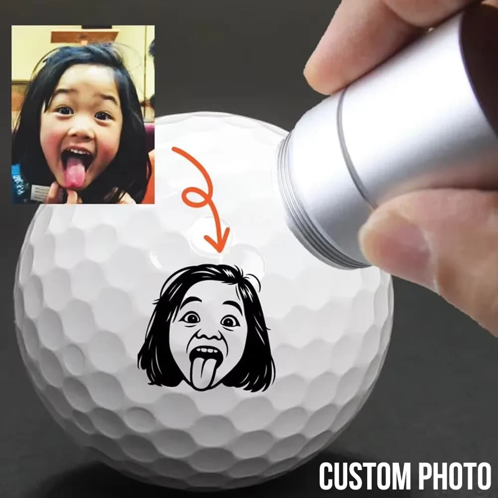 Timbro per pallina da golf personalizzato Foto personalizzata Timbro con logo per faccia di animale domestico Inchiostro ad asciugatura rapida Accessorio da golf portatile riutilizzabile