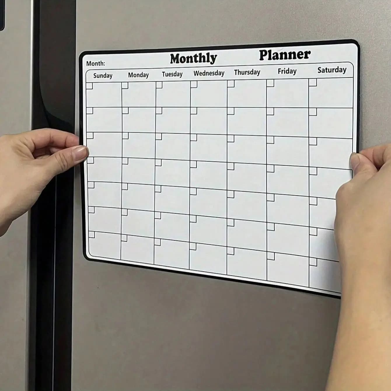 1/2 Pieces Magnetic Calendar Clearable for Fridge, Planner Monthly, White Washer, Mailer, Notepad, Kitchen Fridge Decoration