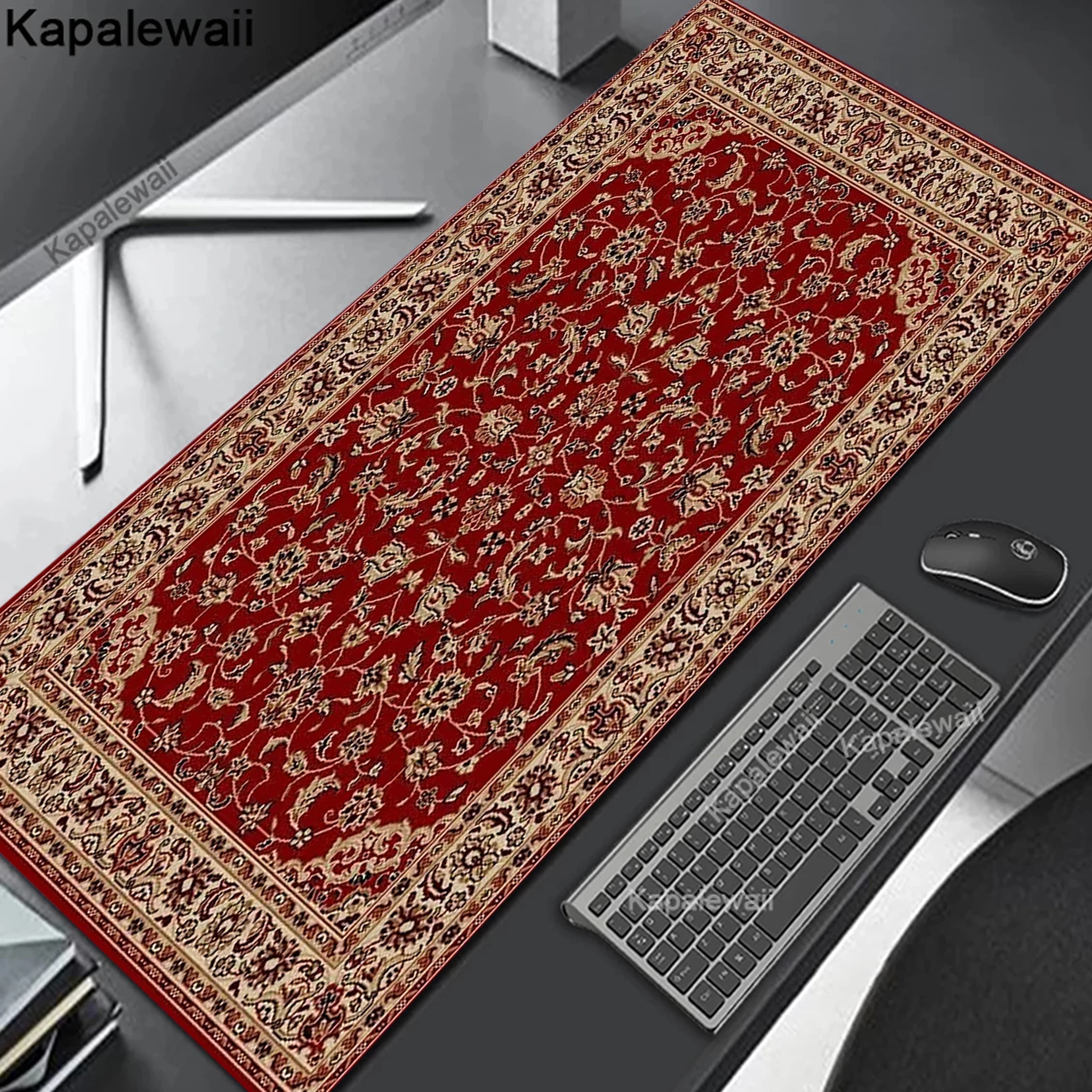 Tappetino per mouse da gioco con stampa HD persiana Accessori per la configurazione del gioco Tappetino per mouse naturale Tappetino per mouse XXL Tappetino per mouse con bordo di bloccaggio Tappetino per tastiera