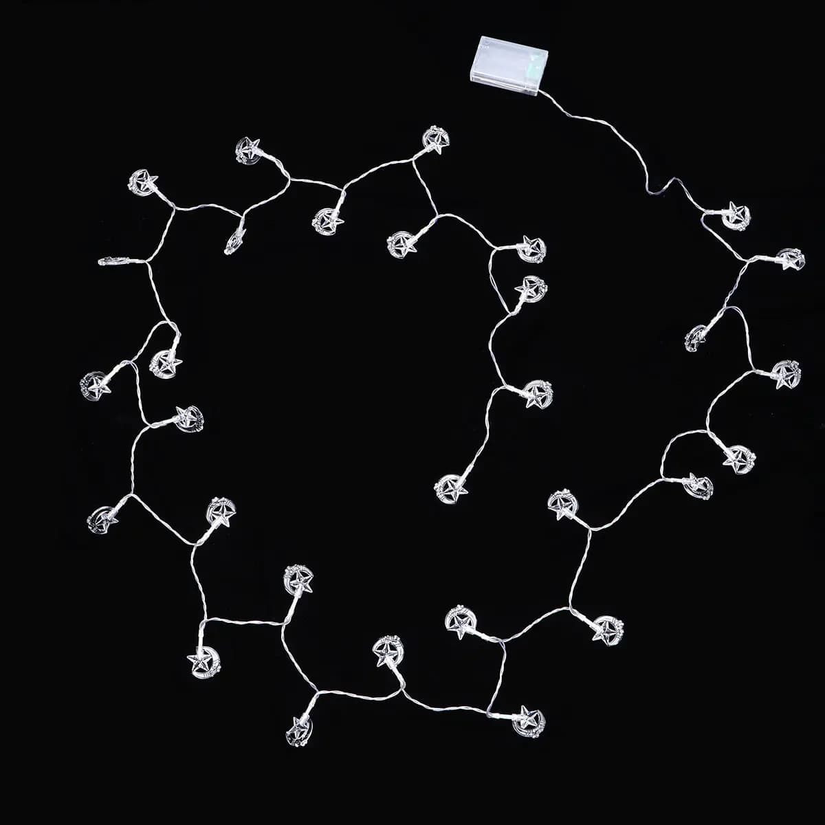 Catena di Luci LED a Forma di Stelle e Luna per Decorazioni Eid Mubarak e Ramadan, per Casa, Giardino, Patio, Mensa, Pasqua, Atmosfera Calda e Romantica
