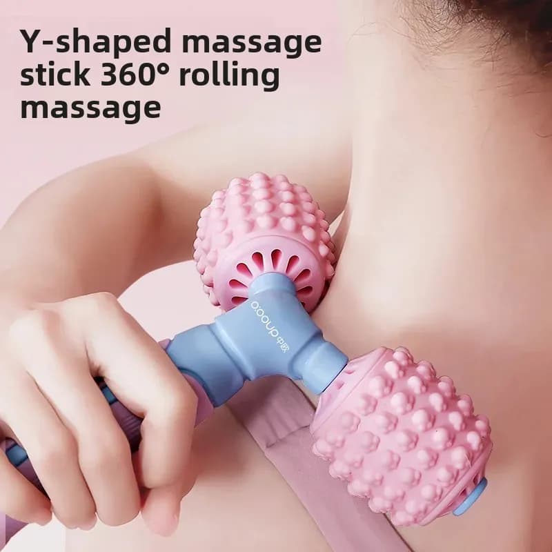 Yoga Y-Shaped Massage Stick Size Muscle Relaxation Roller Auxiliary Tools Fitness Equipment Yoga Mat Massage Roller