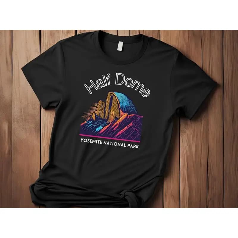 Maglietta Half Dome Yosemite Retro Neon