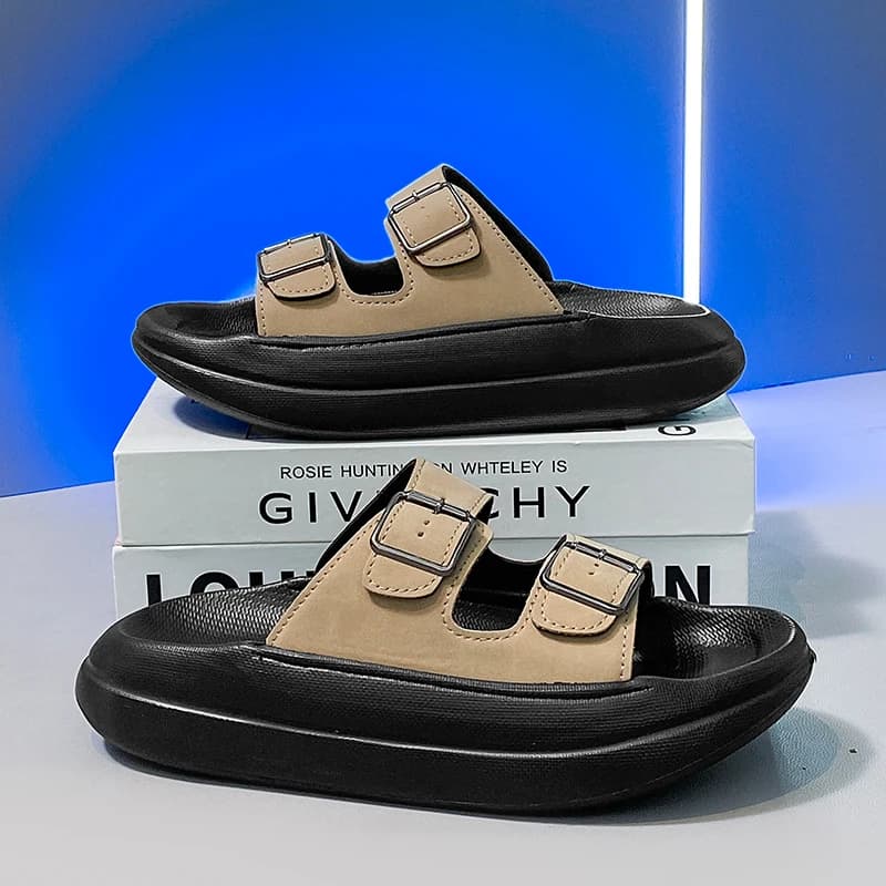 Men's Fashion Slippers Summer New Breathable Thick Bottom Leisure Sports Sandals Outdoor Comfortable Non slip Walking Slippers