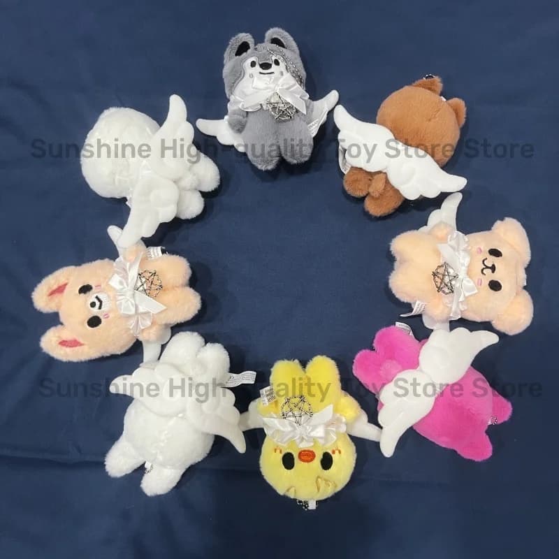 NUOVO Peluche Stray Kids Pure Angel con Ali Bianche, Giocattolo Imbottito SKZOO, Mini Portachiavi, Ciondolo, Regalo di Natale