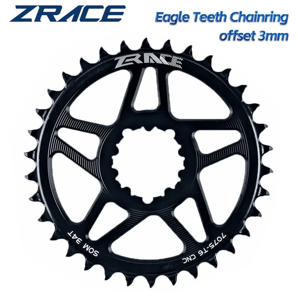ZRACE 10s 11s 12s Chainrings, dente d'aquila 7075AL CNC, offset 3mm, MTB, per pedivella a montaggio diretto a 3 viti, compatibile Eagle